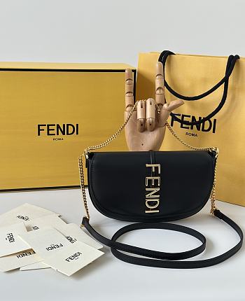 Colestore Fendi Fendigraphy Wallet on Chain Leather Black 20x4x13cm