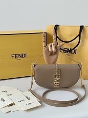 	 Colestore Fendi Fendigraphy Wallet on Chain Leather Brown 20x4x13cm - 1
