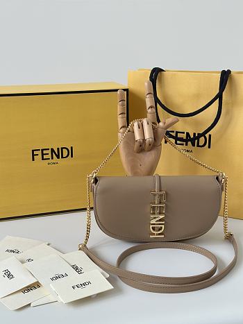 	 Colestore Fendi Fendigraphy Wallet on Chain Leather Brown 20x4x13cm