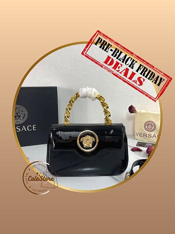 Colestore Versace La Medusa Patent Leather Tote Black 20x5x12cm