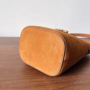 Colestore Celine Mini Bucket Louise In Nubuck Camel 13.5x16x10cm - 5