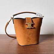 Colestore Celine Mini Bucket Louise In Nubuck Camel 13.5x16x10cm - 2
