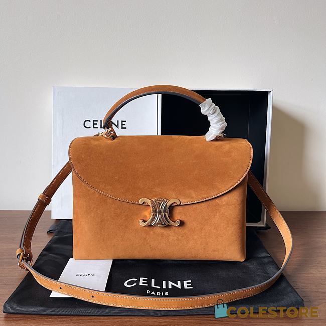 Colestore Celine Medium Nino Bag In Nubuck Calfskin Camel 25x17.5x10cm - 1