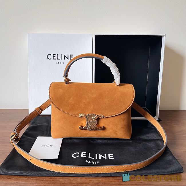 Colestore Celine Small Nino Bag In Nubuck Calfskin Camel 20.5x13x8cm - 1