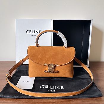 Colestore Celine Small Nino Bag In Nubuck Calfskin Camel 20.5x13x8cm