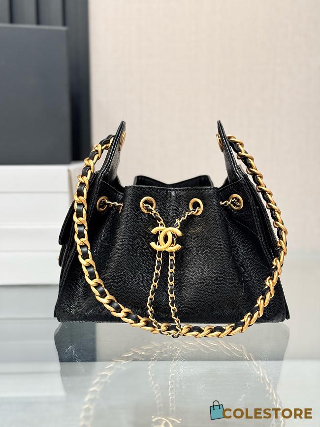 Colestore Chanel 25 Mini Handbag Grained Calfskin & Gold-Tone Metal Black 20x22x12.5cm - 1