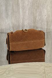 Colestore Chanel 25 Mini Handbag Suede & Gold Metal Dark Brown 20x22x12.5cm - 5