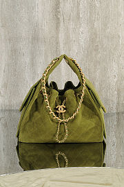 Colestore Chanel 25 Mini Handbag Suede & Gold Metal Green 20x22x12.5cm - 1