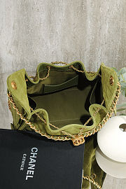 Colestore Chanel 25 Mini Handbag Suede & Gold Metal Green 20x22x12.5cm - 4