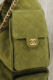 Colestore Chanel 25 Mini Handbag Suede & Gold Metal Green 20x22x12.5cm - 3