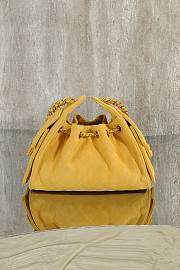 Colestore Chanel 25 Mini Handbag Suede & Gold Metal Yellow 20x22x12.5cm - 6