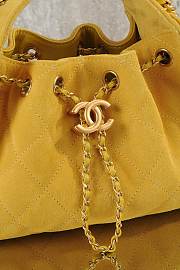 Colestore Chanel 25 Mini Handbag Suede & Gold Metal Yellow 20x22x12.5cm - 3