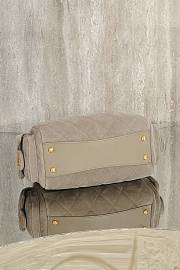 Colestore Chanel Small Bowling Bag Suede & Gold Metal Light Grey 15.5x24x11.5cm - 6
