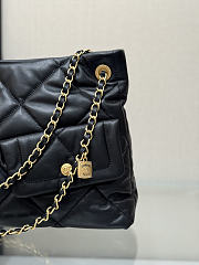 Colestore Chanel Shopping bag, Shiny lambskin & gold-tone metal Black 38x11x26cm - 5