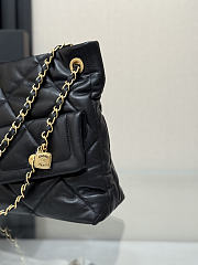 Colestore Chanel Shopping bag, Shiny lambskin & gold-tone metal Black 38x11x26cm - 4
