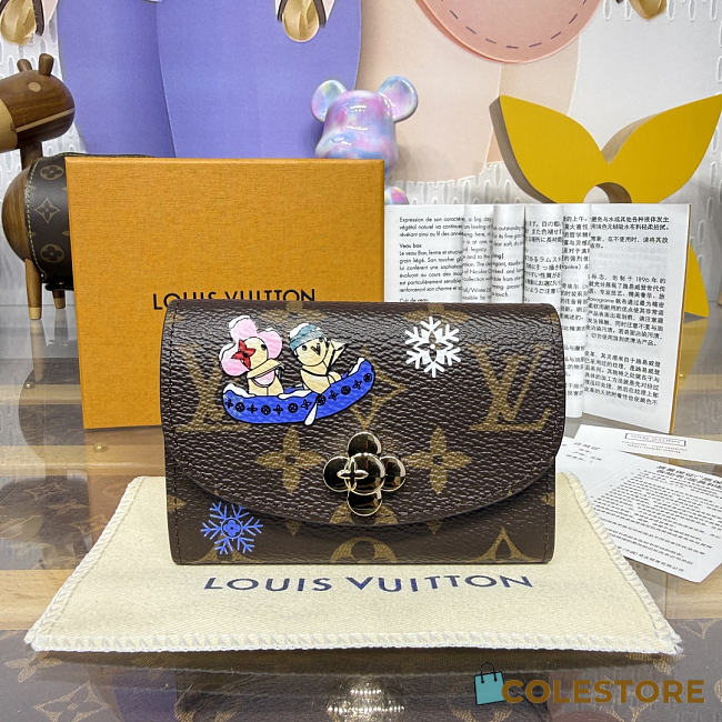 Colestore Louis Vuitton Rosalie Coin Purse Monogram Blue 11x2.5x8cm - 1