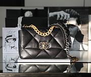 Colestore Chanel 19 Bag Shiny lambskin, Gold, Silver & Ruthenium Plated Metal Black 16x26x9cm - 4