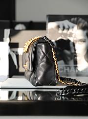 Colestore Chanel 19 Bag Shiny lambskin, Gold, Silver & Ruthenium Plated Metal Black 16x26x9cm - 3