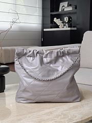 Colestore Chanel 22 Bag Glossy Calfskin & Silver Metal Light Gray 42x39x8cm - 4