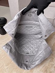 Colestore Chanel 22 Bag Glossy Calfskin & Silver Metal Light Gray 42x39x8cm - 3
