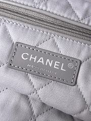 Colestore Chanel 22 Bag Glossy Calfskin & Silver Metal Light Gray 42x39x8cm - 2