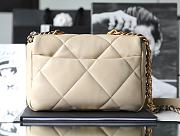 	 Colestore Chanel 19 Bag Shiny lambskin, Gold, Silver & Ruthenium Plated Metal Ivory Beige 16x26x9cm - 6