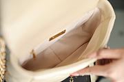 	 Colestore Chanel 19 Bag Shiny lambskin, Gold, Silver & Ruthenium Plated Metal Ivory Beige 16x26x9cm - 5