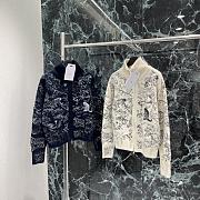 Colestore Dior DiorAlps Mock-Neck Cardigan White/Navy - 1