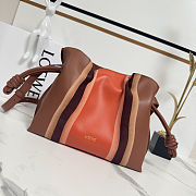 Colestore Loewe Medium Flamenco Clutch Landscape in Nappa Calfskin Pecan/Parrot Pink 30x24.5x10.5cm - 1