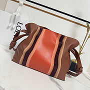 Colestore Loewe Medium Flamenco Clutch Landscape in Nappa Calfskin Pecan/Parrot Pink 30x24.5x10.5cm - 3