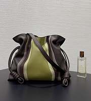 Colestore Loewe Medium Flamenco Clutch Landscape in Nappa Calfskin Chocolate/Light Moss 30x24.5x10.5cm - 4