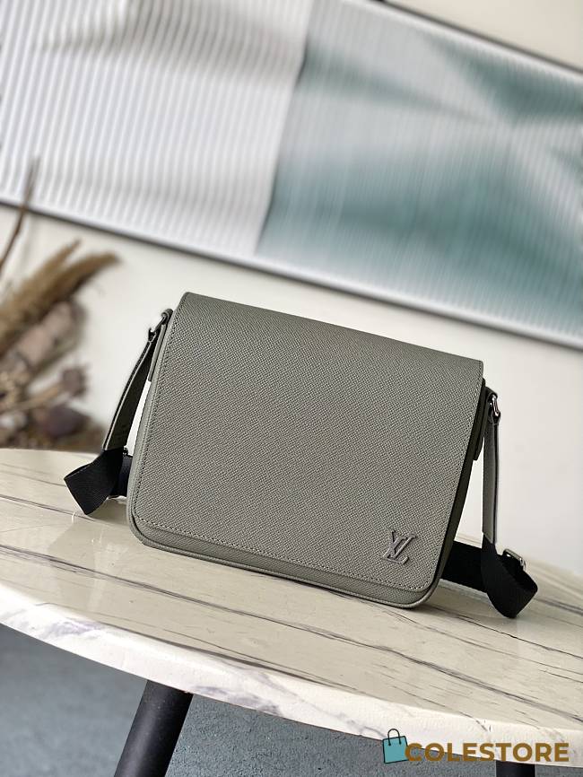 	 Colestore Louis Vuitton District PM Taiga in Grey Green 26 x 20 x 7cm - 1