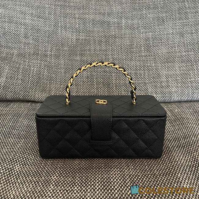 Colestore Chanel Vintage Chanel Rectangular Vanity Box Black 22x10x8.5cm - 1