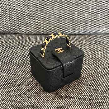 	 Colestore Chanel Vintage Chanel Rectangular Vanity Box Black 11x9.5x8.5cm