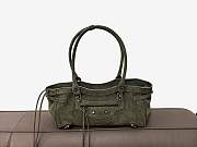 Colestore Balenciaga Le City Bag East-West in Army Green Suede Calfskin Brass Hardware 32x9x17cm - 1