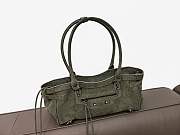 Colestore Balenciaga Le City Bag East-West in Army Green Suede Calfskin Brass Hardware 32x9x17cm - 4