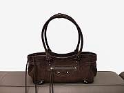 Colestore Balenciaga Le City Bag East-West in Light Espresso Waxed Suede Calfskin Brass Hardware 32x9x17cm - 1