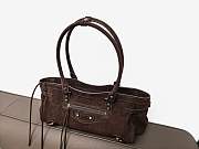 Colestore Balenciaga Le City Bag East-West in Light Espresso Waxed Suede Calfskin Brass Hardware 32x9x17cm - 6