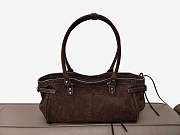 Colestore Balenciaga Le City Bag East-West in Light Espresso Waxed Suede Calfskin Brass Hardware 32x9x17cm - 4