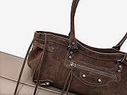Colestore Balenciaga Le City Bag East-West in Light Espresso Waxed Suede Calfskin Brass Hardware 32x9x17cm - 2