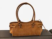 Colestore Balenciaga Le City Bag East-West in Camel Suede Calfskin Brass Hardware 32x9x17cm - 6