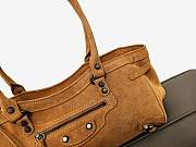 Colestore Balenciaga Le City Bag East-West in Camel Suede Calfskin Brass Hardware 32x9x17cm - 4
