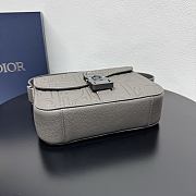 Colestore Dior Saddle Small Messenger Bag with Flap Dior Gravity Grey Leather and Grey Grained Calfskin 23 x 17.5 x 6cm - 6