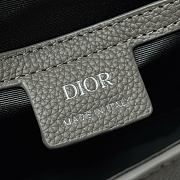 Colestore Dior Saddle Small Messenger Bag with Flap Dior Gravity Grey Leather and Grey Grained Calfskin 23 x 17.5 x 6cm - 5