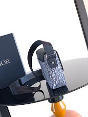 Colestore Dior Saddle Small Messenger Bag with Flap Light Blue Dior Oblique Trio Jacquard and Deep Blue Grained Calfskin 23 x 17.5 x 6cm - 4