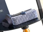 Colestore Dior Saddle Small Messenger Bag with Flap Light Blue Dior Oblique Trio Jacquard and Deep Blue Grained Calfskin 23 x 17.5 x 6cm - 2