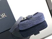 Colestore Dior Mini Saddle Messenger Bag with Flap Deep Blue Dior Oblique Trio Jacquard and Deep Blue Grained Calfskin 20 x 13.5 x 5.5cm - 6