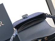 Colestore Dior Mini Saddle Messenger Bag with Flap Deep Blue Dior Oblique Trio Jacquard and Deep Blue Grained Calfskin 20 x 13.5 x 5.5cm - 3