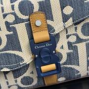 Colestore Dior Saddle Messenger Bag Blue and Beige Raffia-Effect Dior Oblique Denim with Brown Grained Calfskin 23 x 17.5 x 6cm - 5
