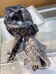 Colestore Loewe Black Checkerboard Scarf in Wool & Cashmere - 1